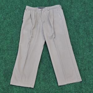 Dockers Pleated Twill Classic Fit No Wrinkle Twill Beige Pants 34x 30